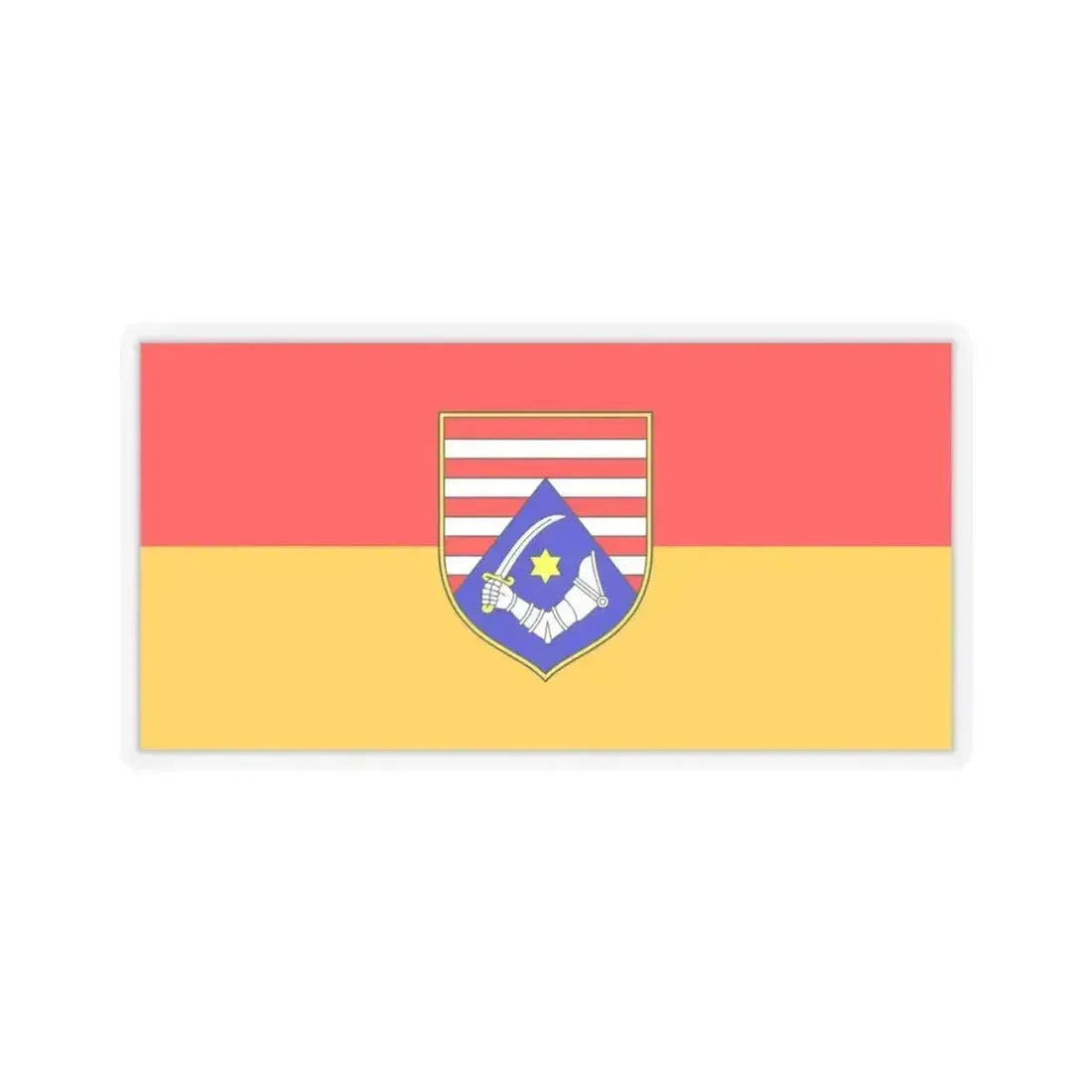 Flag of Karlovac County Croatia - STICKER Vinyl Kiss-Cut Decal 4 Inch Transparent - The Sticker Space