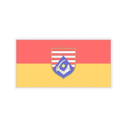 Flag of Karlovac County Croatia - STICKER Vinyl Kiss-Cut Decal 4 Inch Transparent - The Sticker Space