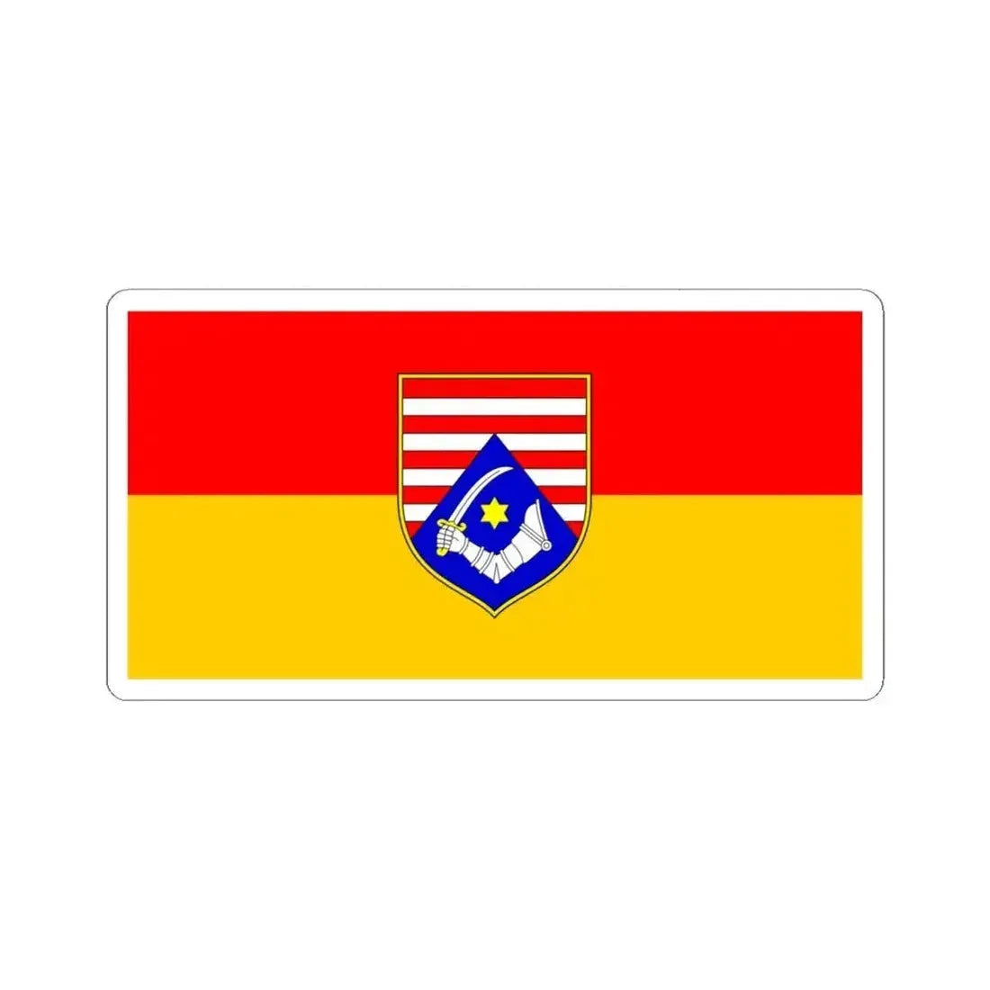 Flag of Karlovac County Croatia - STICKER Vinyl Kiss-Cut Decal 4 Inch White - The Sticker Space