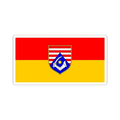 Flag of Karlovac County Croatia - STICKER Vinyl Kiss-Cut Decal 4 Inch White - The Sticker Space