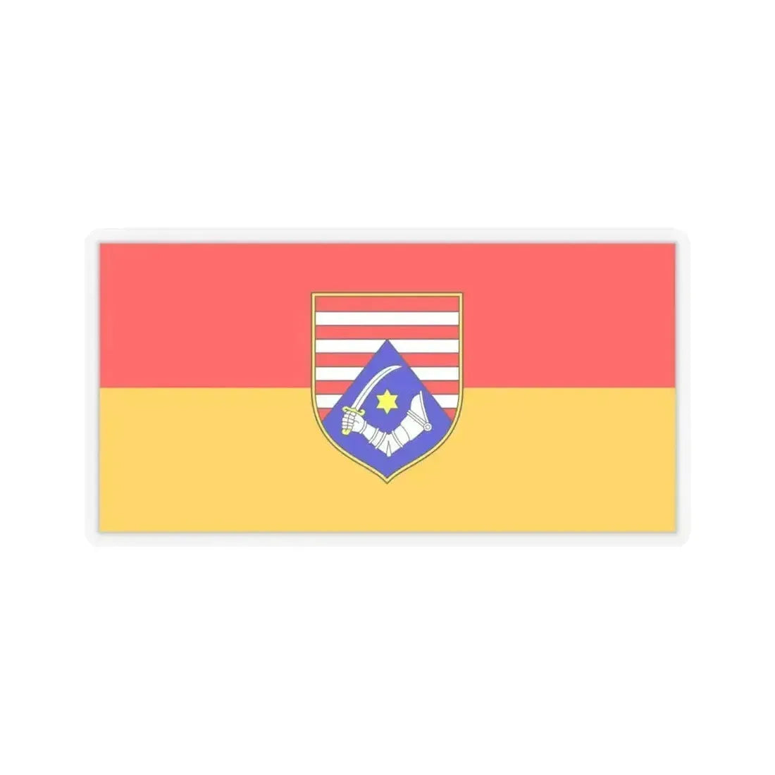 Flag of Karlovac County Croatia - STICKER Vinyl Kiss-Cut Decal 6 Inch Transparent - The Sticker Space