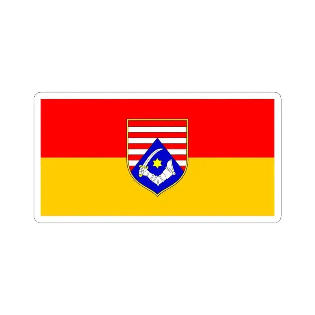 Flag of Karlovac County Croatia - STICKER Vinyl Kiss-Cut Decal 6 Inch White - The Sticker Space