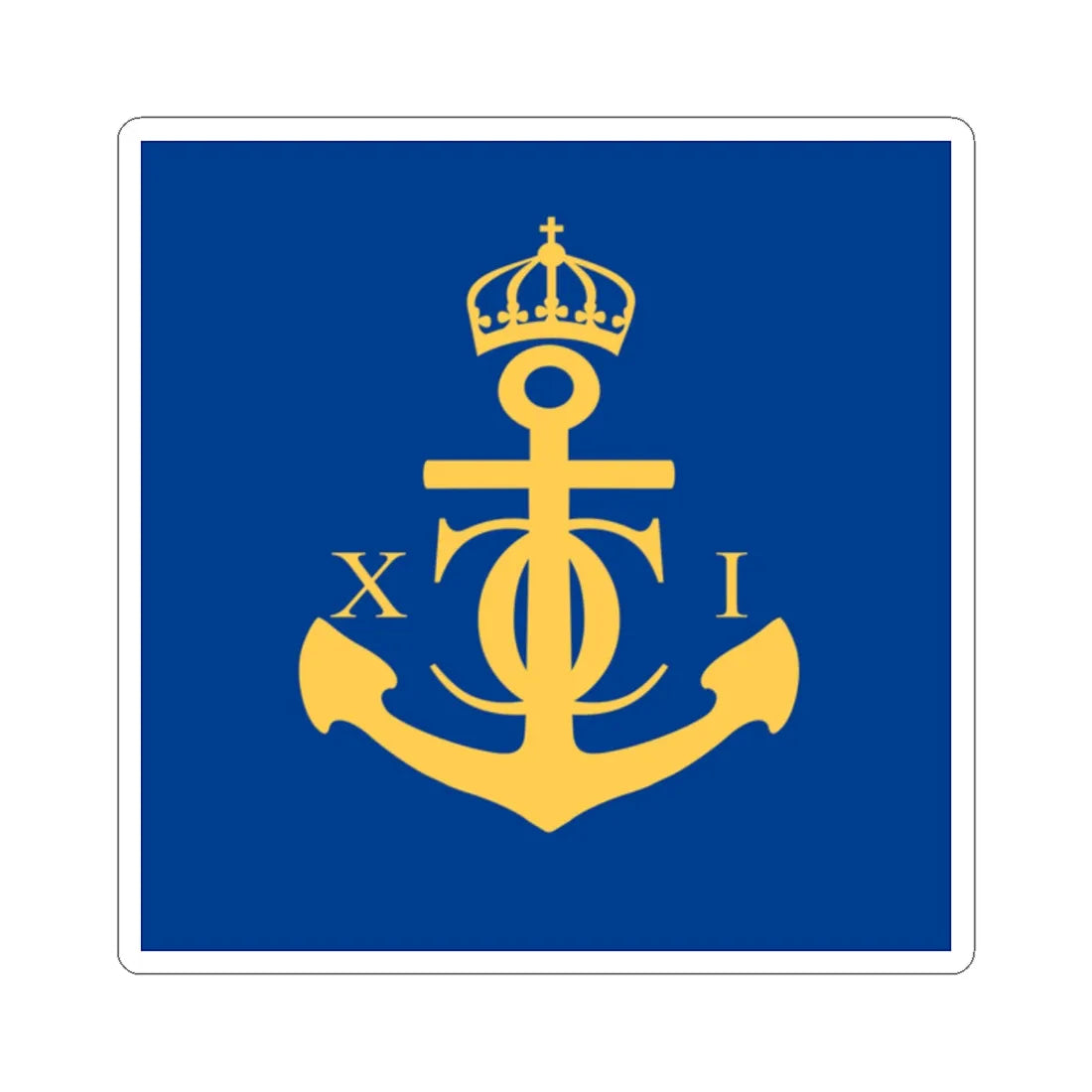 Flag of Karlskrona (Sweden) STICKER Vinyl Kiss-Cut Decal 2 Inch White - The Sticker Space