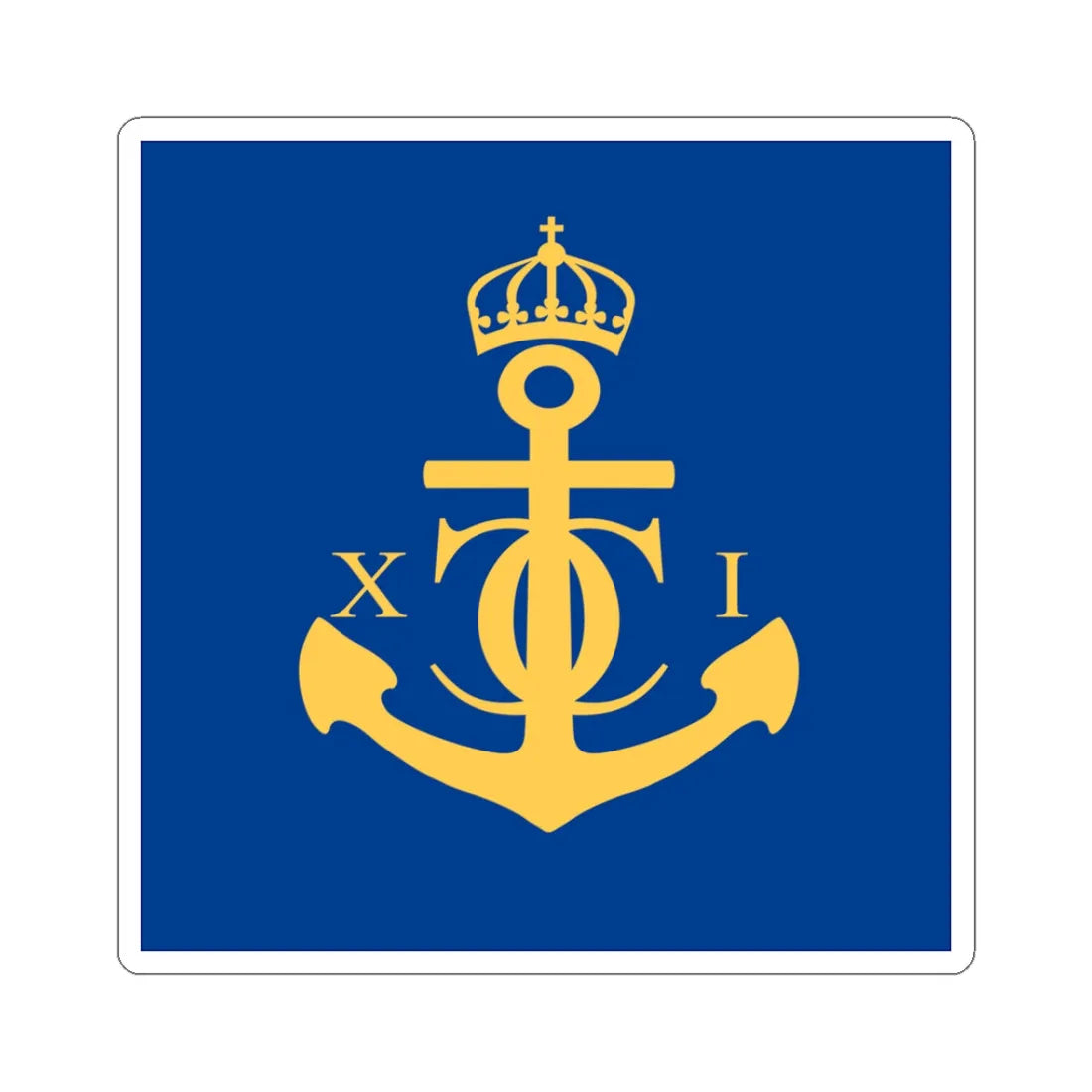 Flag of Karlskrona (Sweden) STICKER Vinyl Kiss-Cut Decal 3 Inch White - The Sticker Space