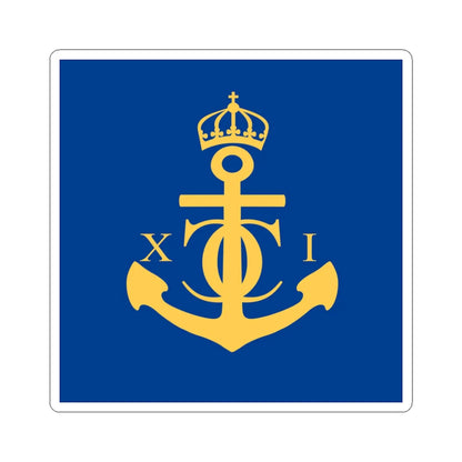Flag of Karlskrona (Sweden) STICKER Vinyl Kiss-Cut Decal 3 Inch White - The Sticker Space