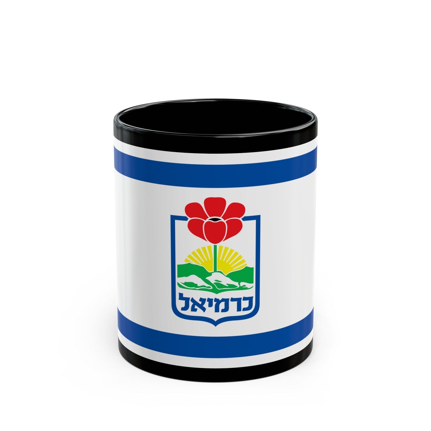 Flag of Karmiel Israel - Black Coffee Mug-11oz-The Sticker Space