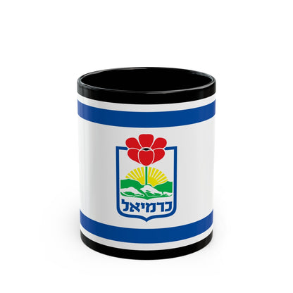 Flag of Karmiel Israel - Black Coffee Mug-11oz-The Sticker Space