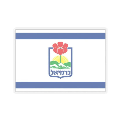 Flag of Karmiel Israel - STICKER Vinyl Kiss-Cut Decal 2 Inch Transparent - The Sticker Space
