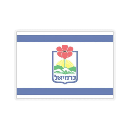 Flag of Karmiel Israel - STICKER Vinyl Kiss-Cut Decal 3 Inch Transparent - The Sticker Space