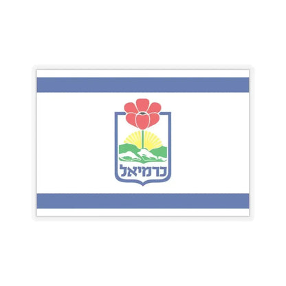 Flag of Karmiel Israel - STICKER Vinyl Kiss-Cut Decal 4 Inch Transparent - The Sticker Space