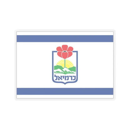 Flag of Karmiel Israel - STICKER Vinyl Kiss-Cut Decal 6 Inch Transparent - The Sticker Space