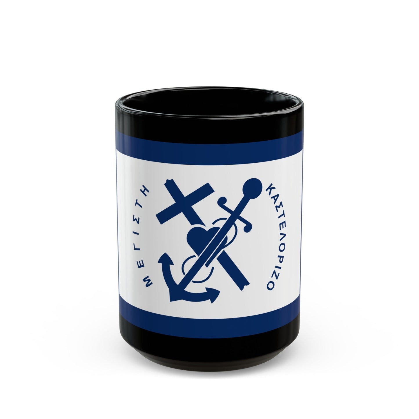 Flag of Kastellorizo Greece - Black Coffee Mug-15oz-The Sticker Space