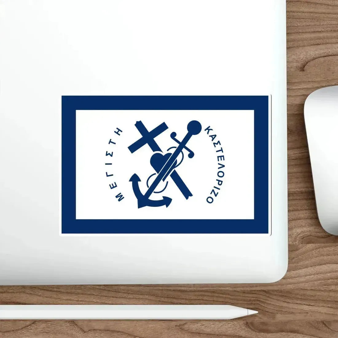 Flag of Kastellorizo Greece STICKER Vinyl Die-Cut Decal - The Sticker Space