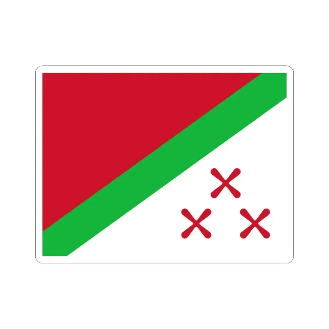 Flag of Katanga alternate croisettes (Congo) STICKER Vinyl Kiss-Cut Decal 3 Inch White - The Sticker Space