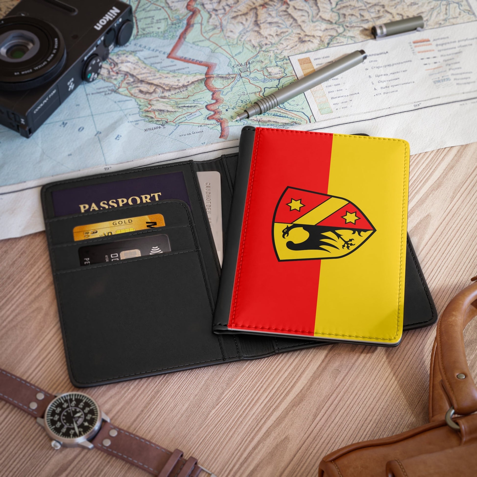 Flag of Kaufbeuren Germany - Passport Holder-3.9" x 5.8"-The Sticker Space