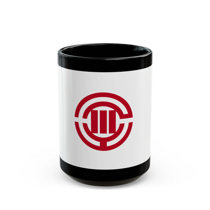 Flag of Kawagoe Saitama Japan - Black Coffee Mug-15oz-The Sticker Space