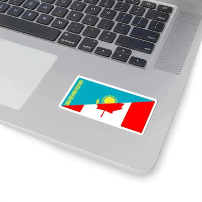 Flag of Kazakhstan and Canada (Canada) STICKER Vinyl Kiss-Cut Decal - The Sticker Space