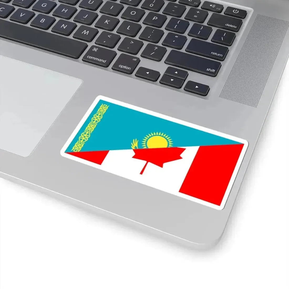 Flag of Kazakhstan and Canada (Canada) STICKER Vinyl Kiss-Cut Decal - The Sticker Space