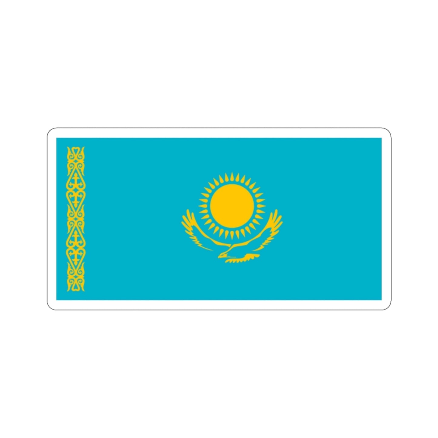 Flag of Kazakhstan STICKER Vinyl Die-Cut Decal-2 Inch-The Sticker Space