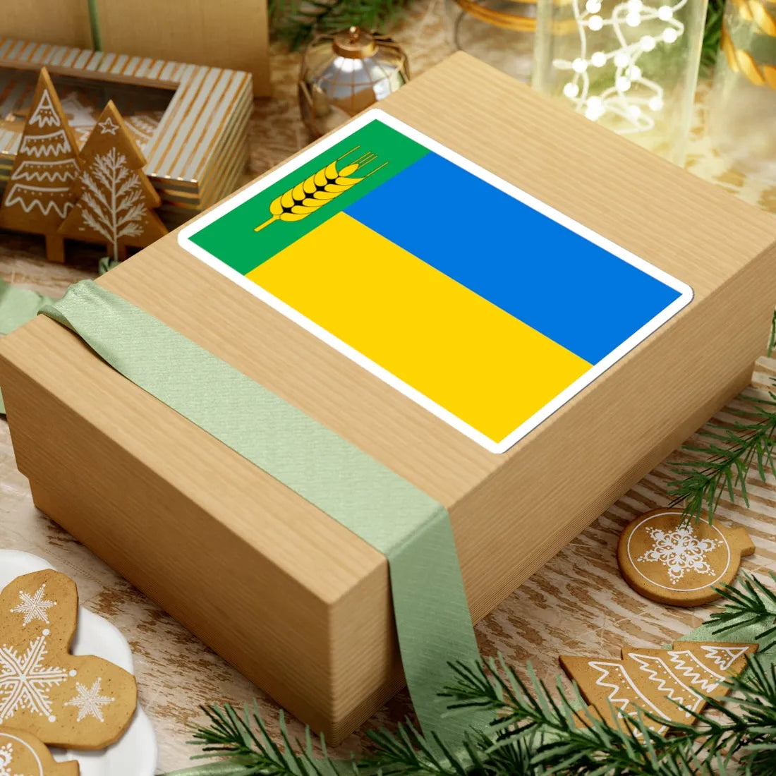 Flag of Kazanka raion (Ukraine) STICKER Vinyl Kiss-Cut Decal - The Sticker Space