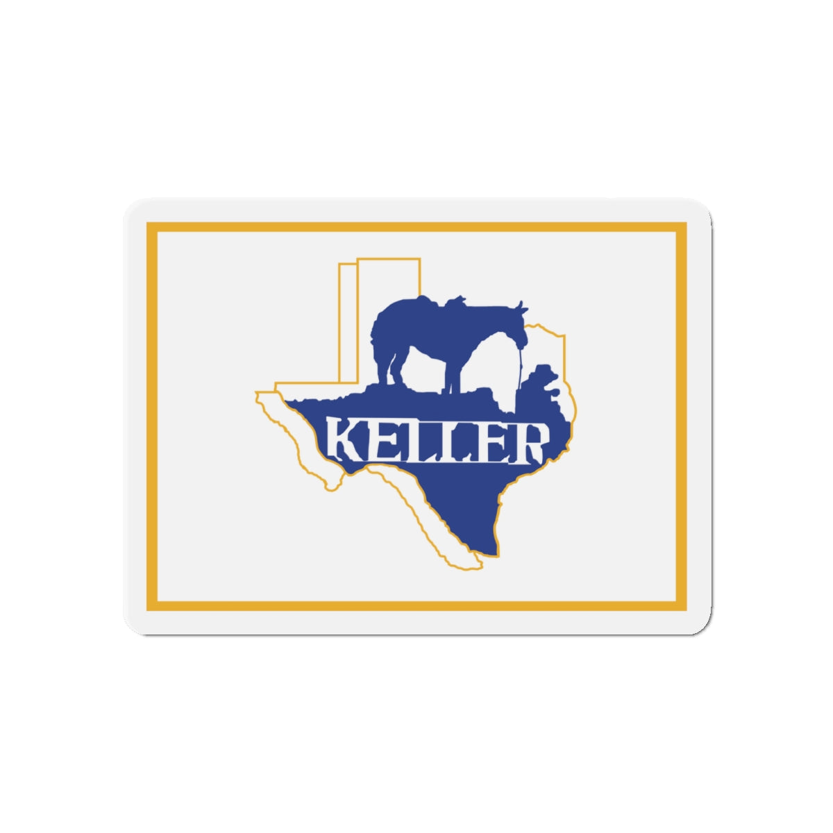 Flag of Keller Texas - Die-Cut Magnet-4" x 4"-The Sticker Space