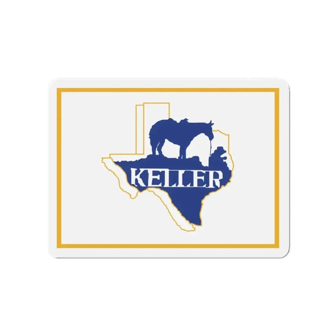 Flag of Keller Texas - Refrigerator Magnet 3 Inch - The Sticker Space