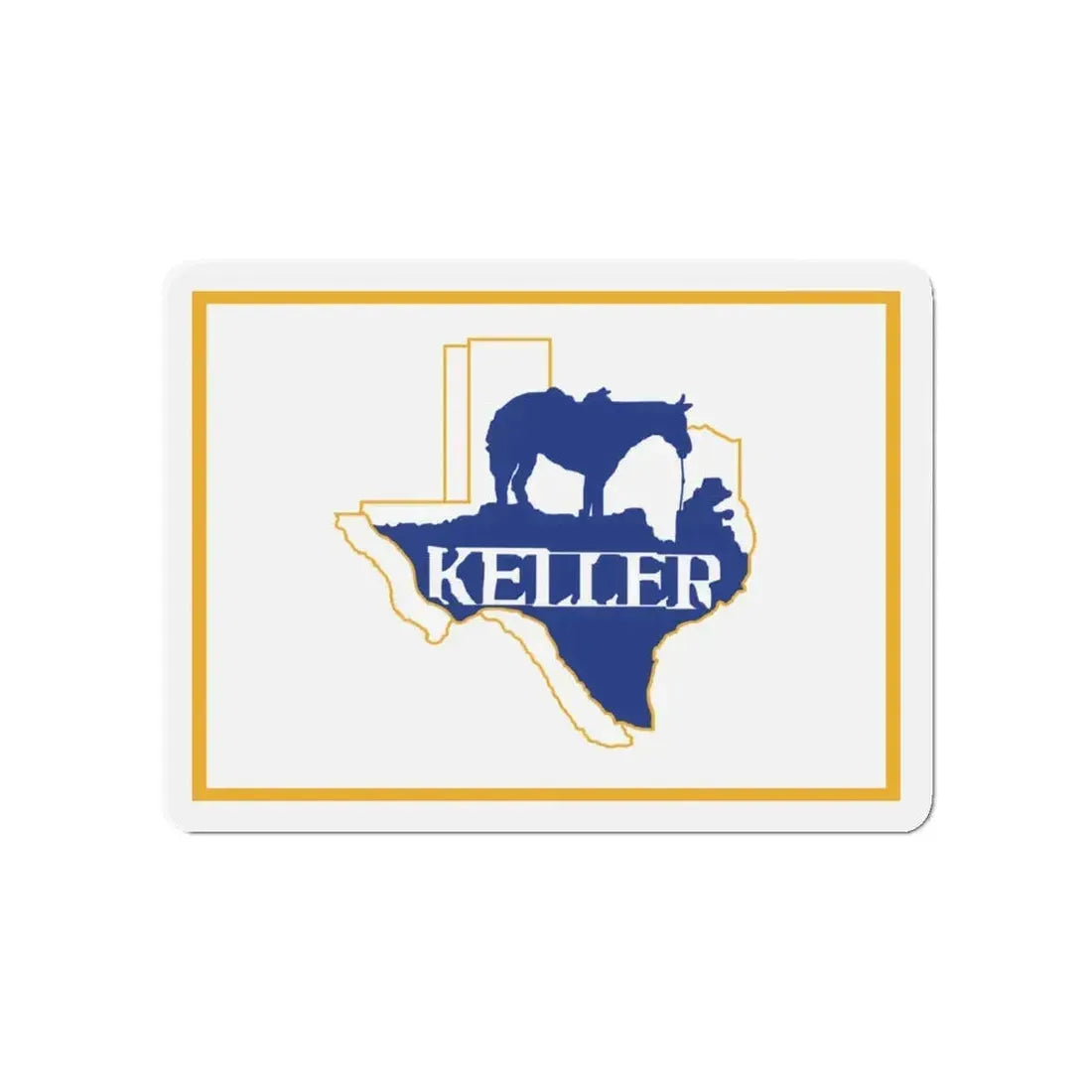 Flag of Keller Texas - Refrigerator Magnet 4 Inch - The Sticker Space