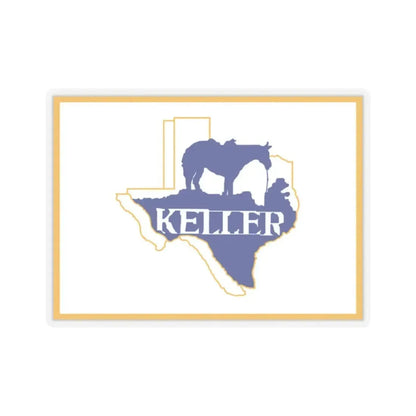 Flag of Keller, Texas - STICKER Vinyl Kiss-Cut Decal 2 Inch Transparent - The Sticker Space