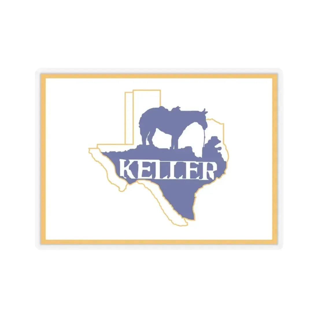 Flag of Keller, Texas - STICKER Vinyl Kiss-Cut Decal 4 Inch Transparent - The Sticker Space