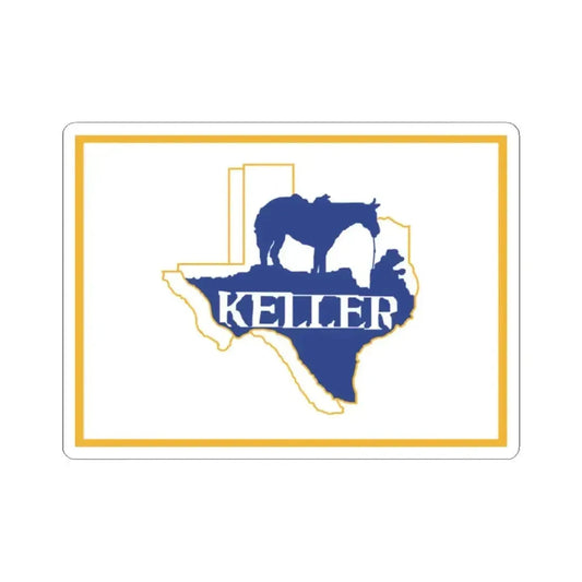 Flag of Keller Texas (United States) STICKER Vinyl Kiss-Cut Decal 2 Inch White - The Sticker Space