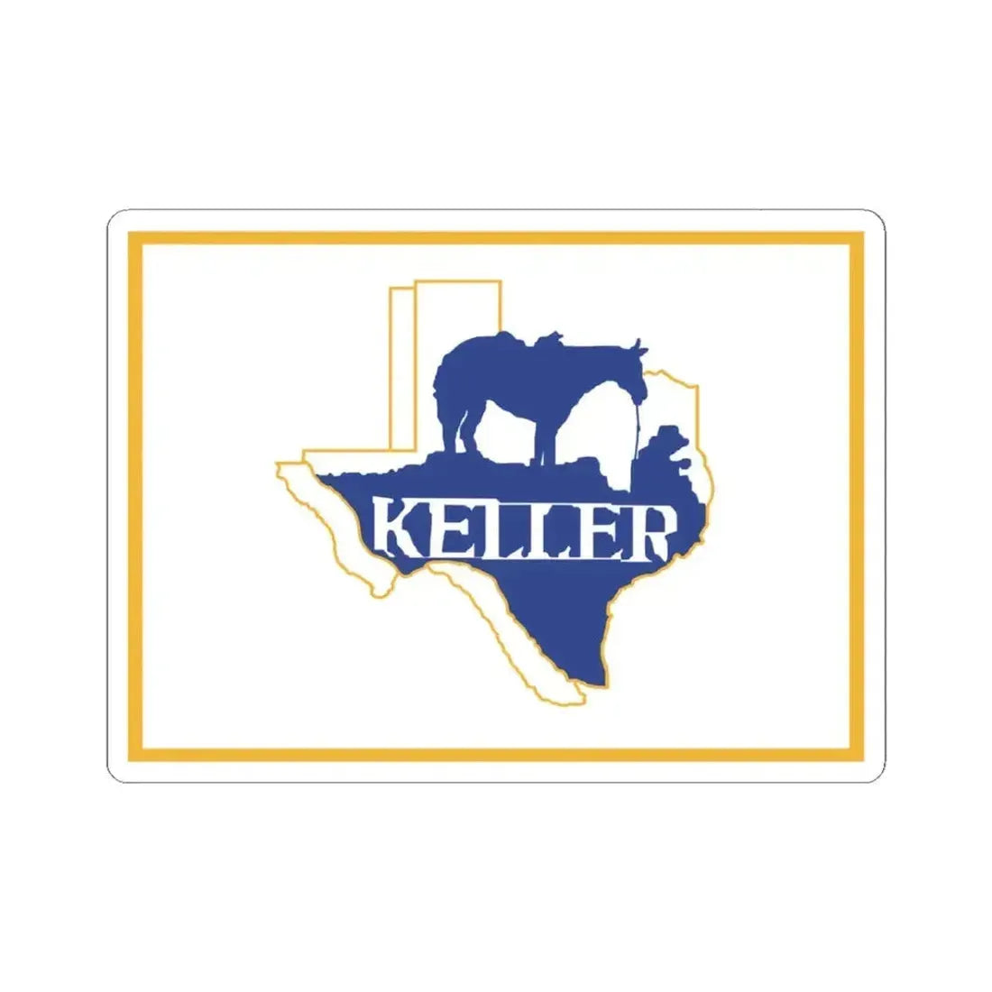 Flag of Keller Texas (United States) STICKER Vinyl Kiss-Cut Decal 3 Inch White - The Sticker Space