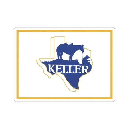 Flag of Keller Texas (United States) STICKER Vinyl Kiss-Cut Decal 3 Inch White - The Sticker Space