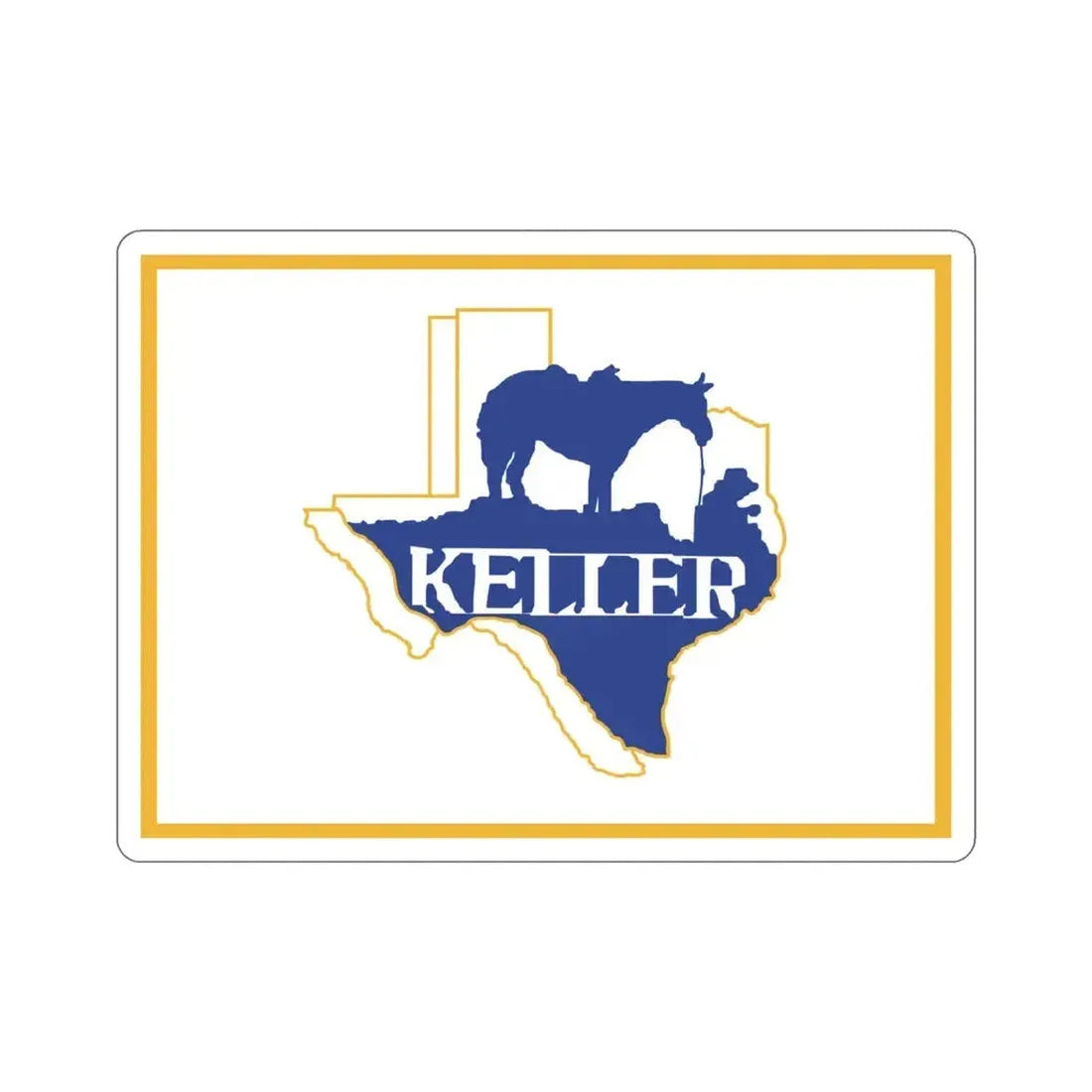 Flag of Keller Texas USA STICKER Vinyl Die-Cut Decal 4 Inch - The Sticker Space