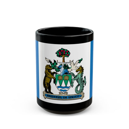 Flag of Kelowna British Columbia Canada - Black Coffee Mug-15oz-The Sticker Space