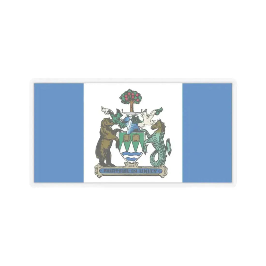 Flag of Kelowna British Columbia Canada - STICKER Vinyl Kiss-Cut Decal 2 Inch Transparent - The Sticker Space