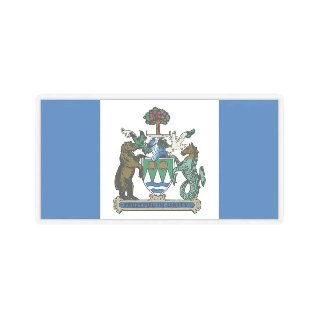 Flag of Kelowna British Columbia Canada - STICKER Vinyl Kiss-Cut Decal 3 Inch Transparent - The Sticker Space