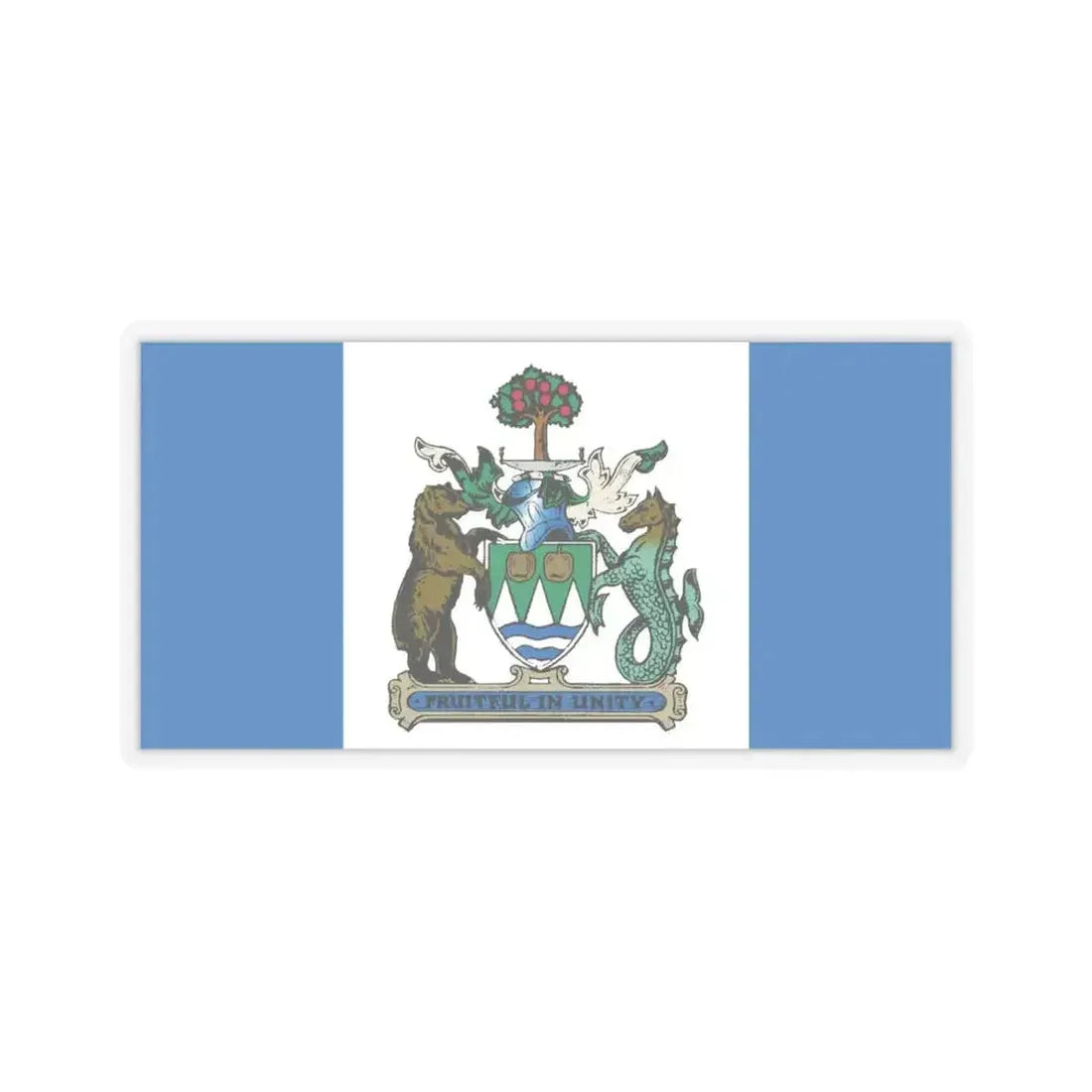 Flag of Kelowna British Columbia Canada - STICKER Vinyl Kiss-Cut Decal 4 Inch Transparent - The Sticker Space