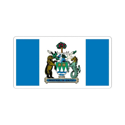 Flag of Kelowna British Columbia Canada - STICKER Vinyl Kiss-Cut Decal 4 Inch White - The Sticker Space