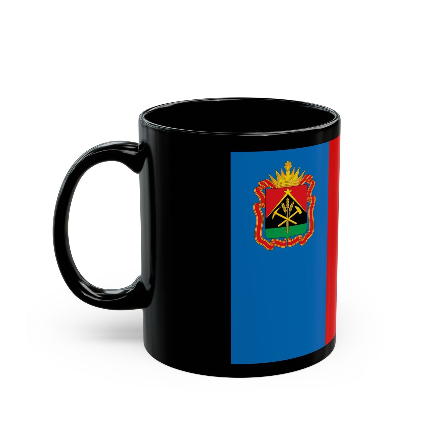 Flag of Kemerovo Oblast Russia - Black Coffee Mug-The Sticker Space