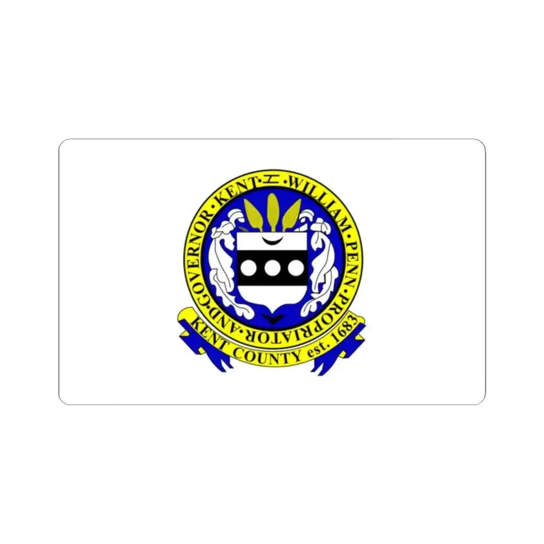 Flag of Kent County Delaware (United States) STICKER Vinyl Kiss-Cut Decal 2 Inch White - The Sticker Space