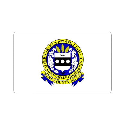 Flag of Kent County Delaware (United States) STICKER Vinyl Kiss-Cut Decal 3 Inch White - The Sticker Space