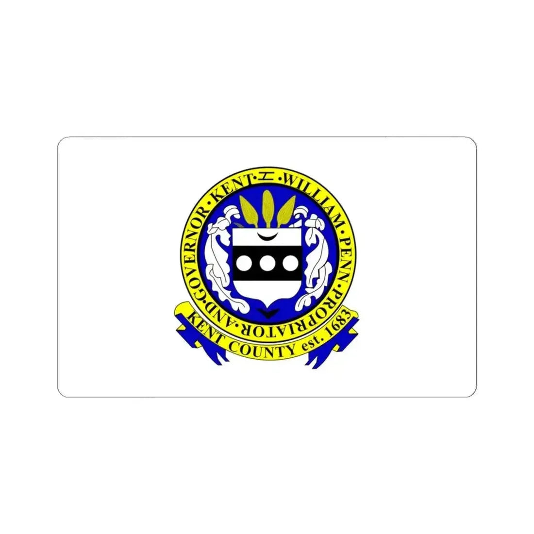 Flag of Kent County Delaware (United States) STICKER Vinyl Kiss-Cut Decal 4 Inch White - The Sticker Space