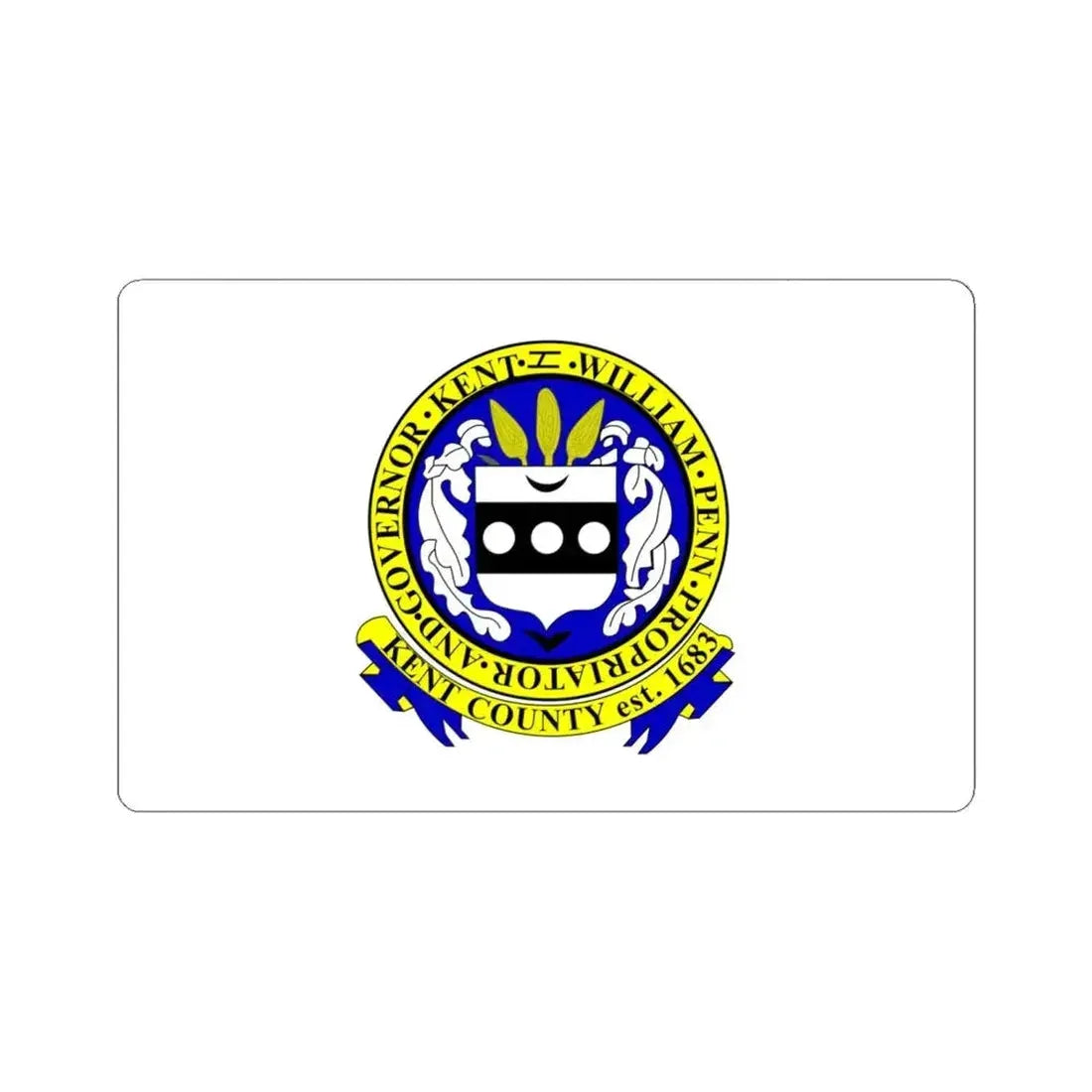 Flag of Kent County Delaware (United States) STICKER Vinyl Kiss-Cut Decal 6 Inch White - The Sticker Space