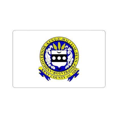 Flag of Kent County Delaware (United States) STICKER Vinyl Kiss-Cut Decal 6 Inch White - The Sticker Space