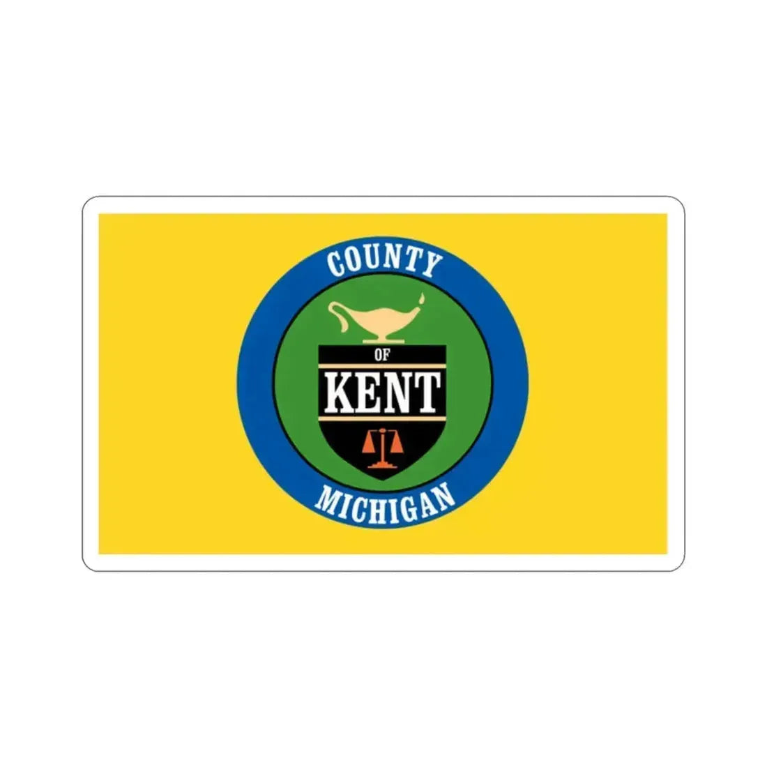 Flag of Kent County Michigan STICKER Vinyl Die-Cut Decal 2 Inch - The Sticker Space