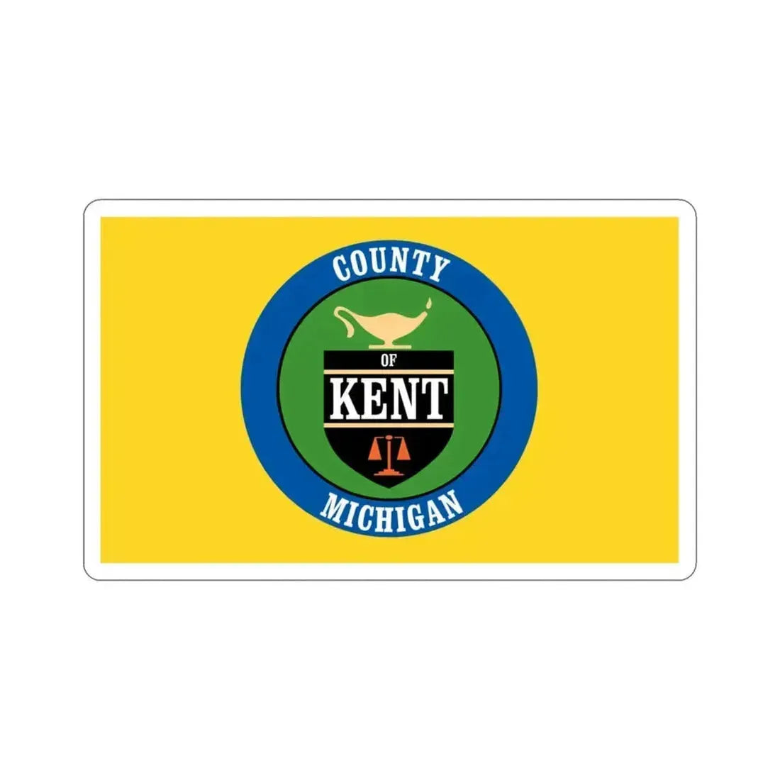 Flag of Kent County Michigan STICKER Vinyl Die-Cut Decal 3 Inch - The Sticker Space