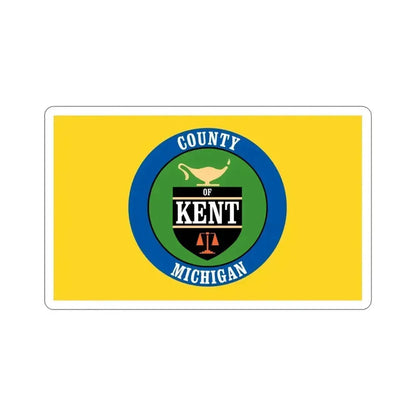 Flag of Kent County Michigan STICKER Vinyl Die-Cut Decal 4 Inch - The Sticker Space