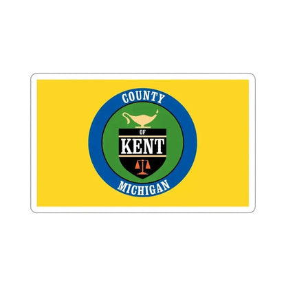 Flag of Kent County Michigan STICKER Vinyl Die-Cut Decal 5 Inch - The Sticker Space