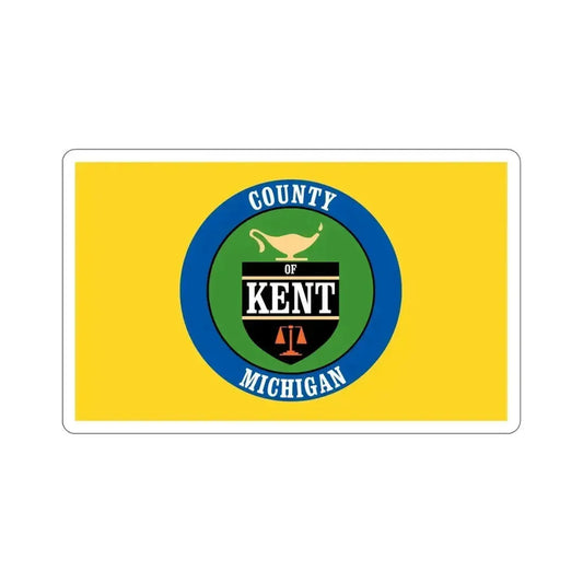 Flag of Kent County Michigan STICKER Vinyl Die-Cut Decal 6 Inch - The Sticker Space