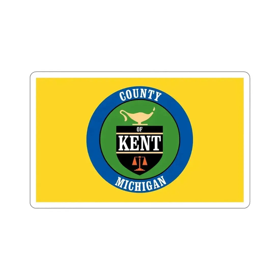 Flag of Kent County Michigan STICKER Vinyl Die-Cut Decal - The Sticker Space